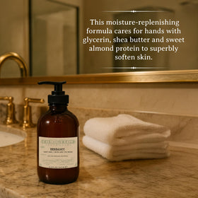 C.O. Bigelow label close-up highlighting ingredients like shea, glycerin, and aloe