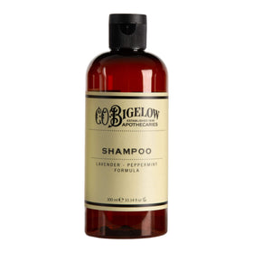 C.O. Bigelow bottle on bathroom shelf evoking spa-like daily ritual