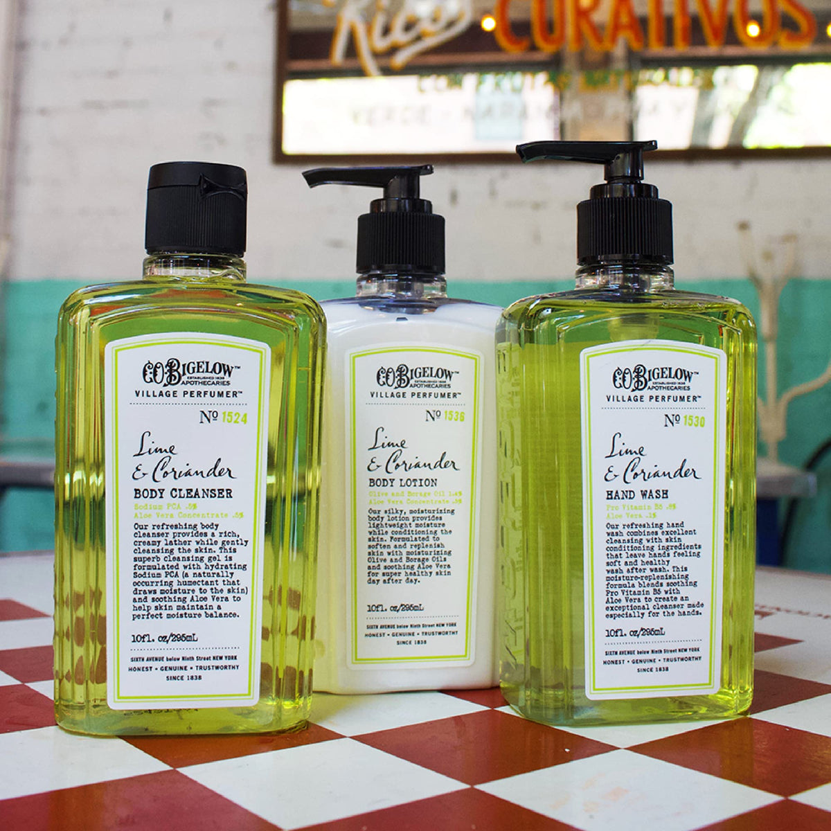 C.O. Bigelow bottle styled on bathroom shelf suggesting a refreshed routine