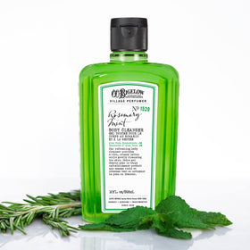 C. O. Bigelow front packaging showing bottle and branding benefit: clear identification