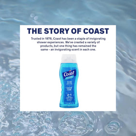 Coast product label close-up showing ingredients and clean-rinse benefit