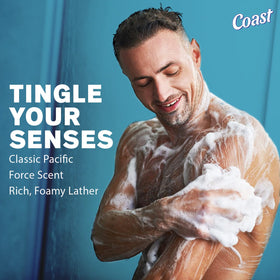 Coast rich lather close-up demonstrating fast-foaming moisturizing action
