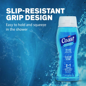 Coast 18 fl oz size comparison showing travel-friendly volume and value