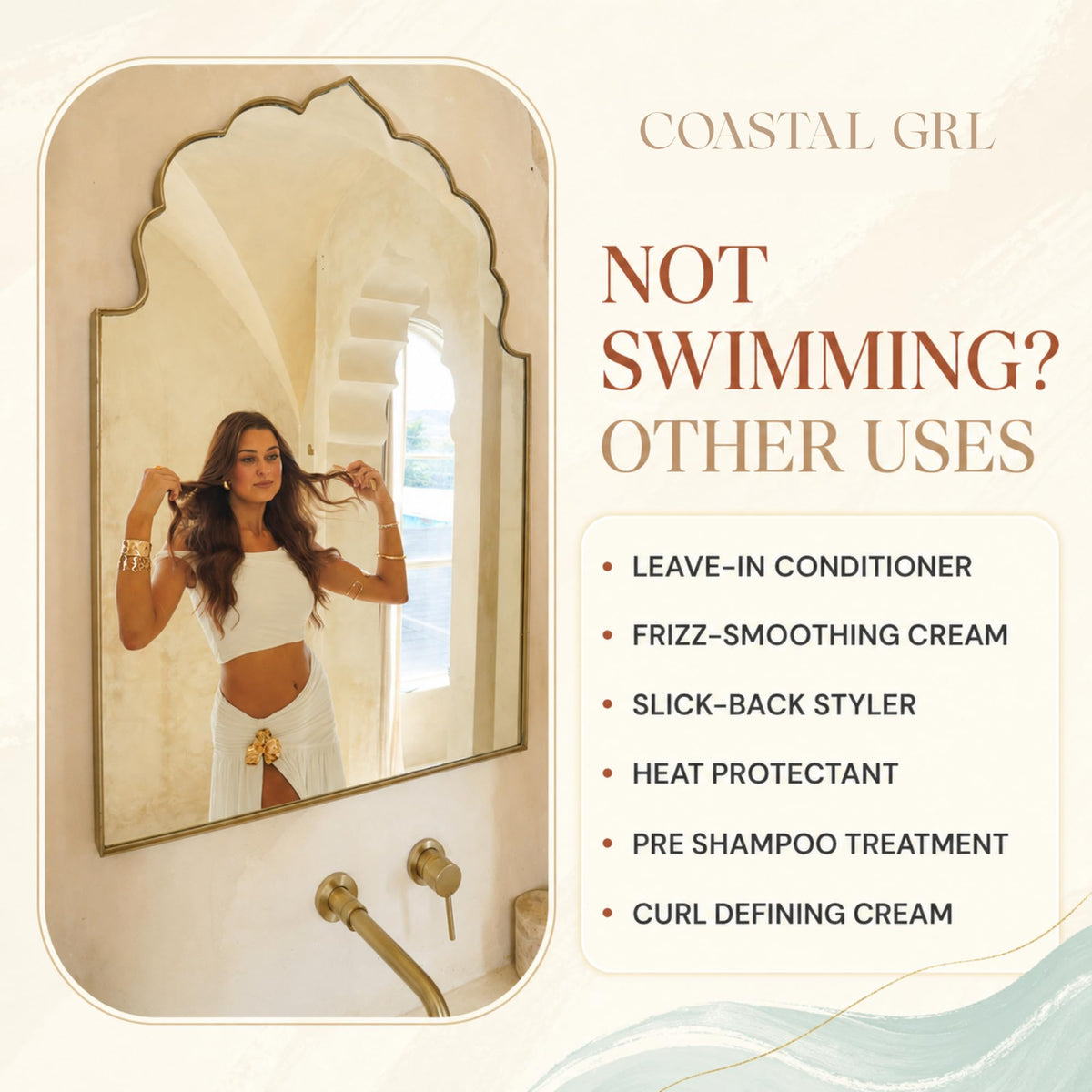 coastal grl lifestyle on beach showing protection during seaside activities