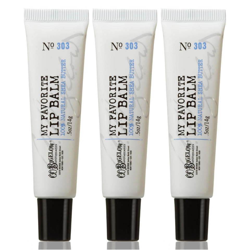 C. O. Bigelow front packaging showing three tubes and convenience