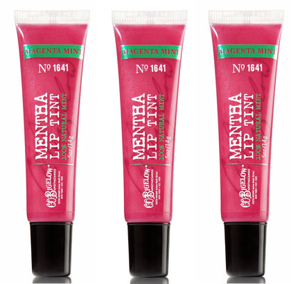 C. O. Bigelow front packaging showing three Magenta Mint tints and cooling benefit