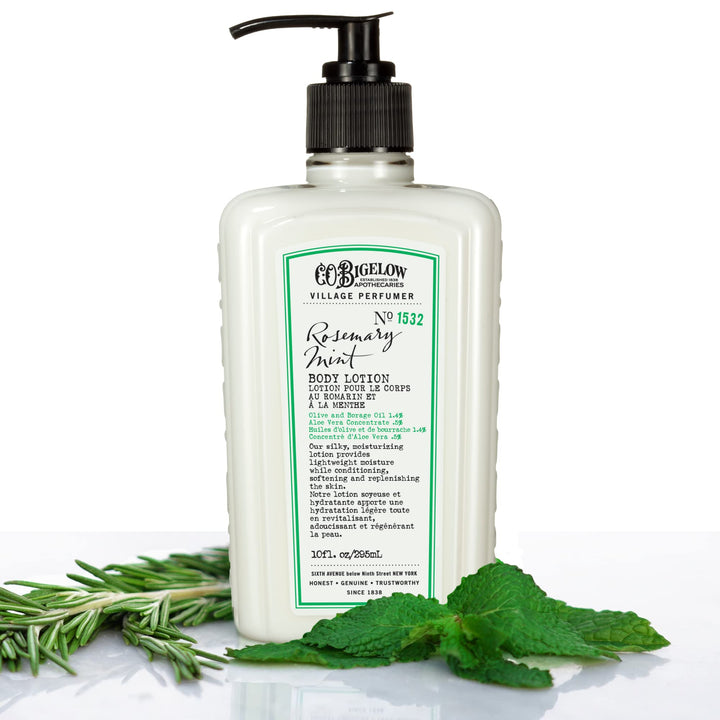 C. O. Bigelow bottle front packaging showing label and size, highlights trusted apothecary quality