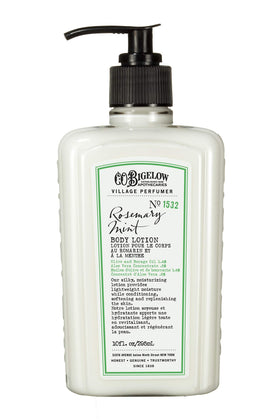 C. O. Bigelow lotion texture close-up showing lightweight, fast-absorbing cream