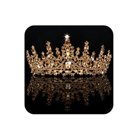 COCIDE gold tiara front view showing sparkle and regal shape