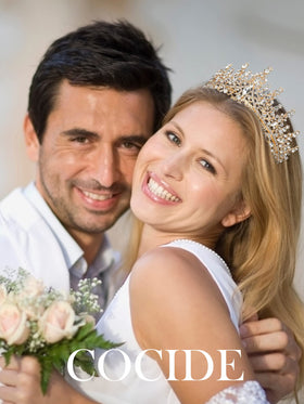 COCIDE close-up of crystals and rhinestones highlighting brilliant shine