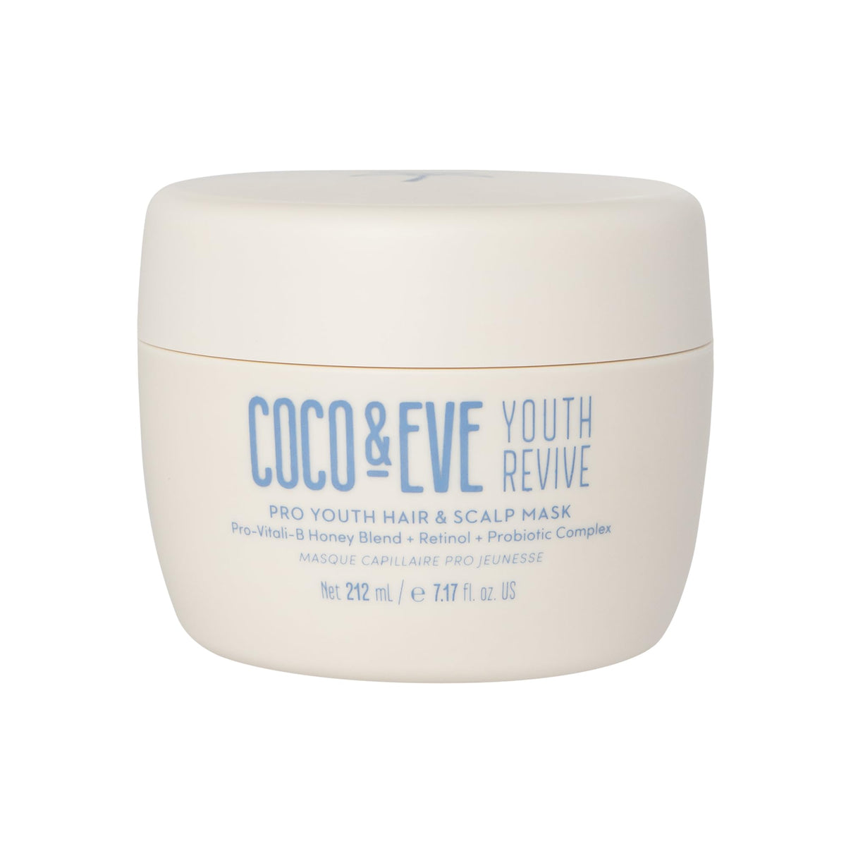 Coco & Eve jar front packaging showing premium treatment benefit