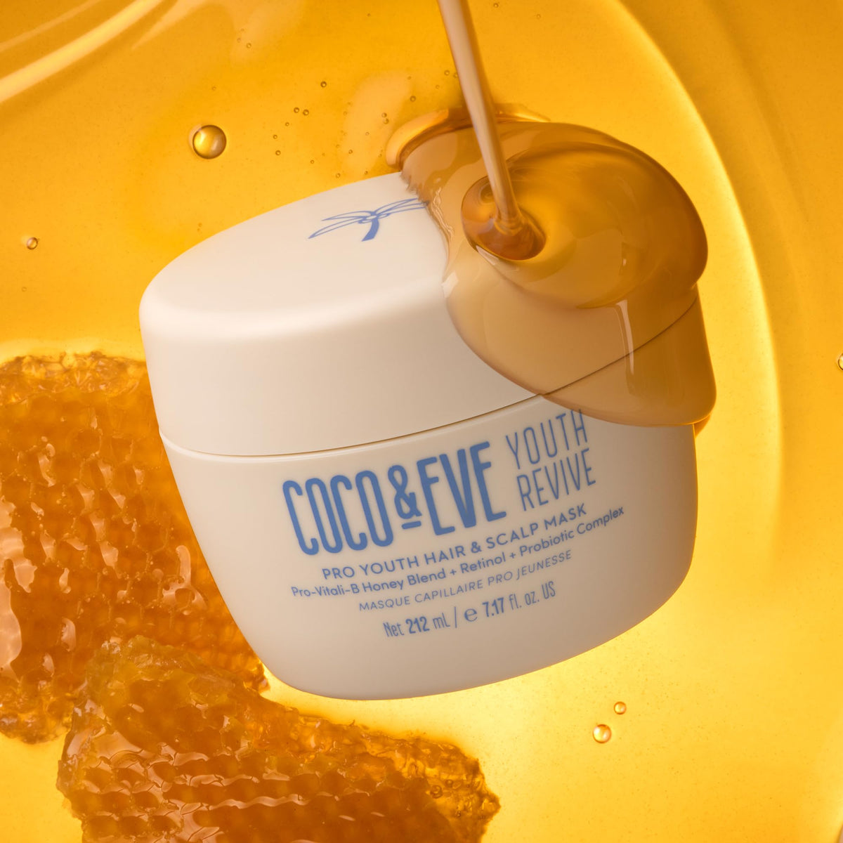 Coco & Eve open jar revealing creamy mask texture for deep hydration
