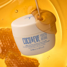 Coco & Eve open jar revealing creamy mask texture for deep hydration