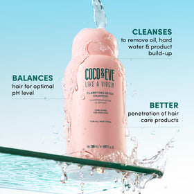 Coco & Eve application on wet hair rinses away buildup for shine