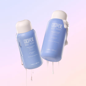 Coco & Eve bundle styled on bathroom shelf suggesting everyday use benefit