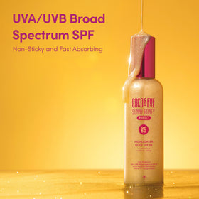Coco & Eve bottle beach lifestyle scene illustrating sun-ready protection benefit