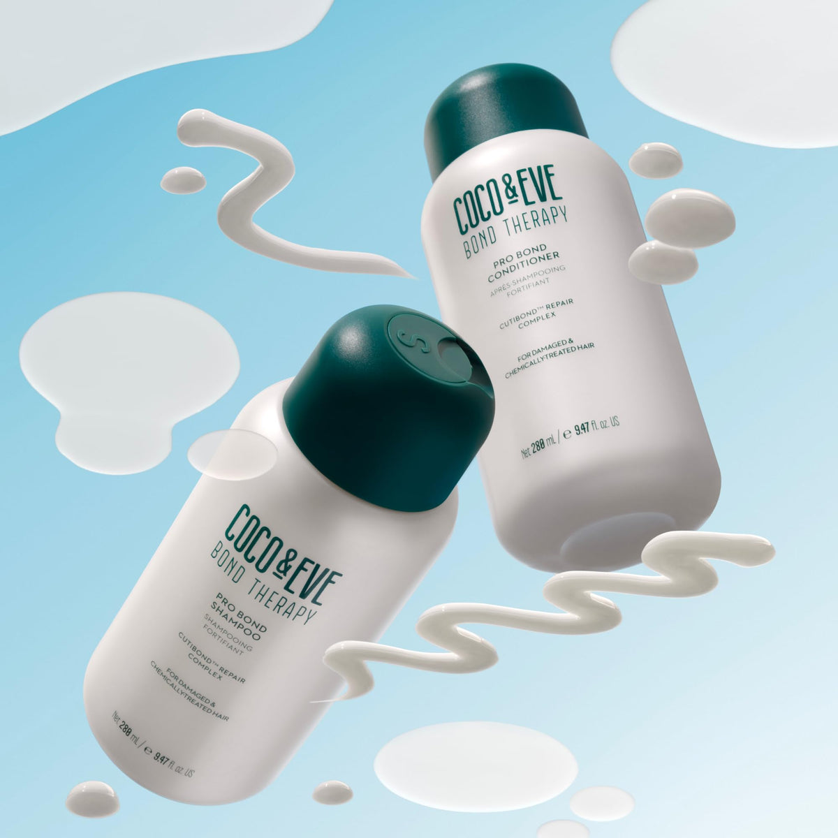 Coco & Eve shampoo pump detail highlighting easy dispensing benefit