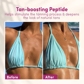 Coco & Eve label detail highlighting SPF45, peptide, and antioxidant benefits