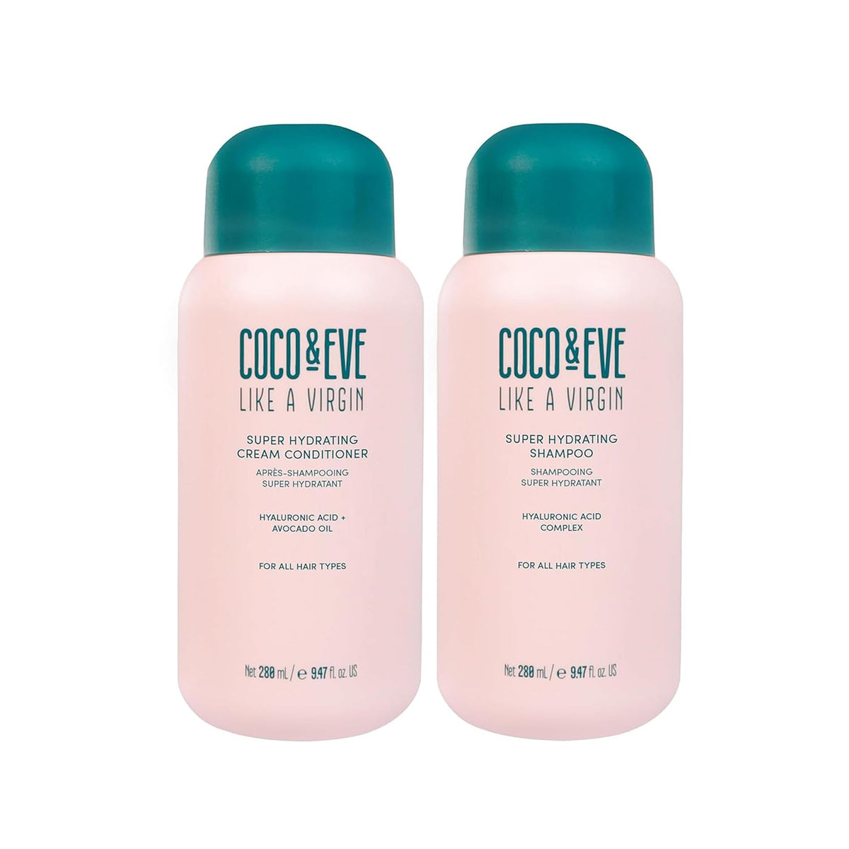 Coco & Eve front packaging showing both bottles and benefits
