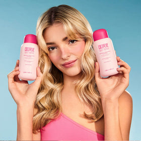 Coco & Eve bundle staged in a bathroom for lifestyle use and salon-quality look