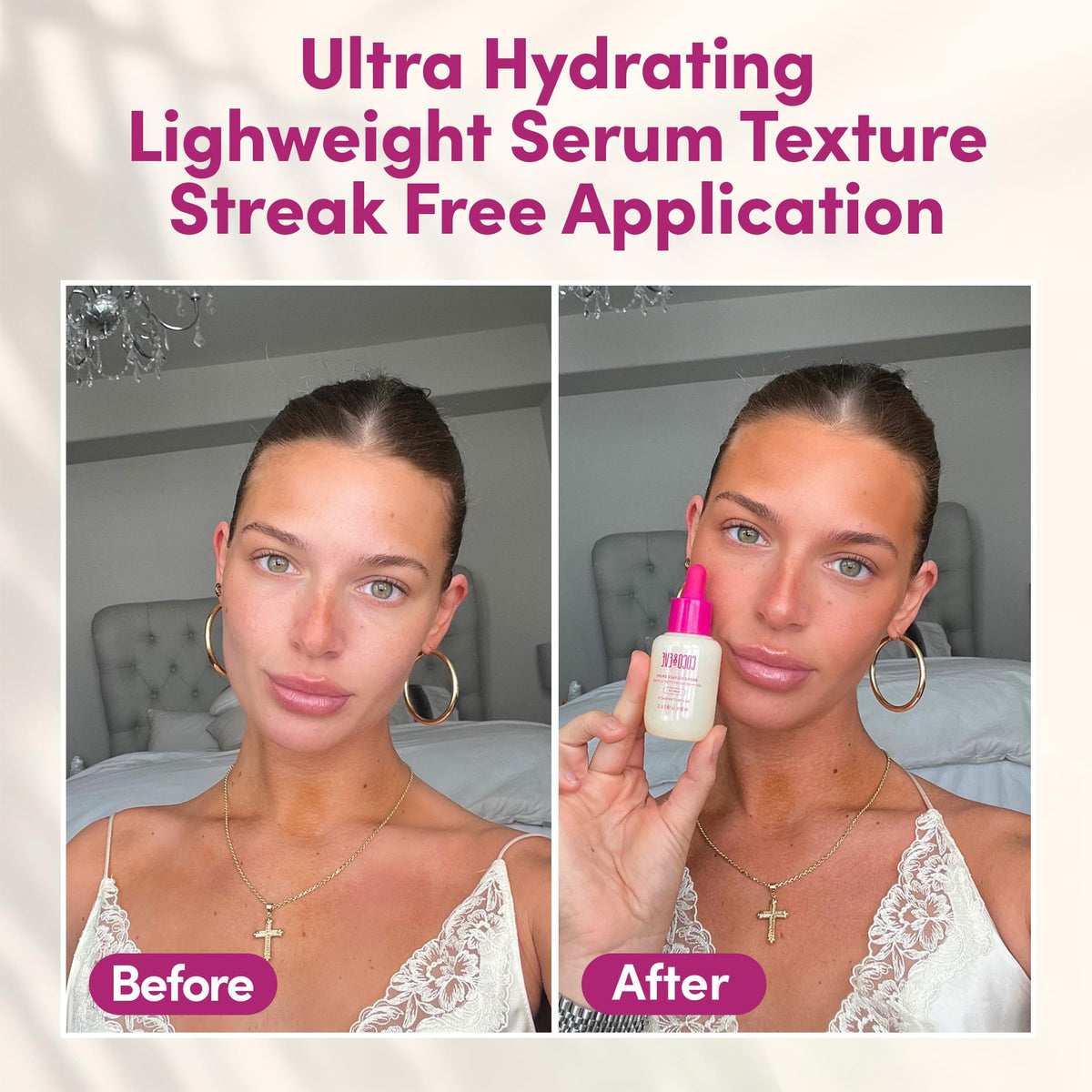 Coco & Eve drops blended into moisturizer for an even, buildable tan
