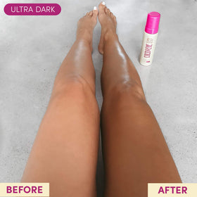 Coco & Eve kabuki brush blending tan on face for natural, controlled blending