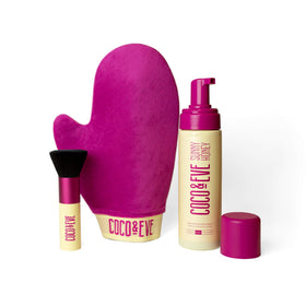 Coco & Eve front packaging showing product and included mitt for easy storage