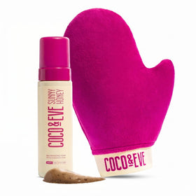 Coco & Eve front packaging showing kit and mitt for easy application