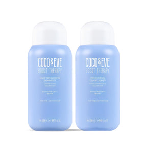 Coco & Eve front packaging of volumising bundle showing product pair benefit