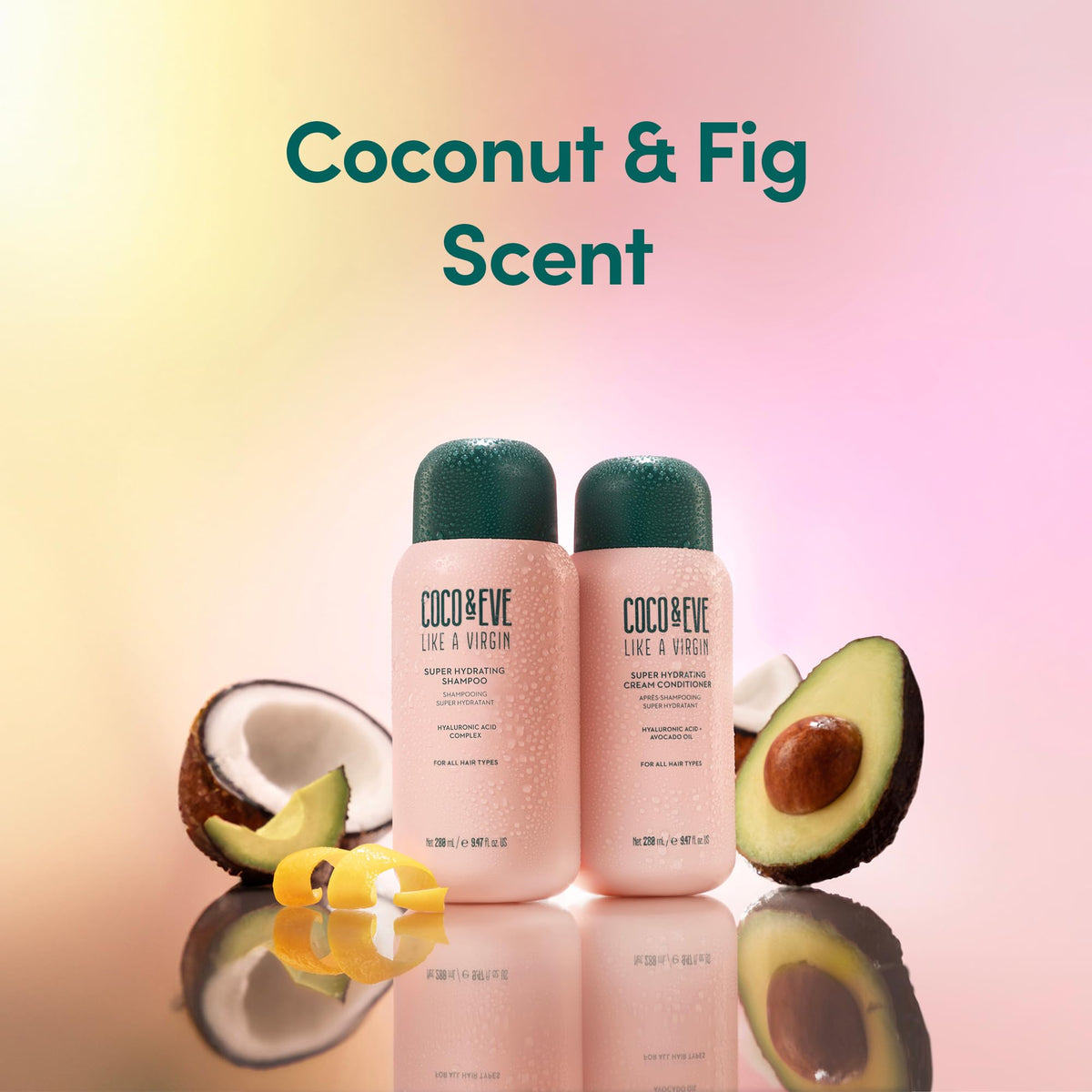 Coco & Eve hair after use with visible shine and reduced frizz