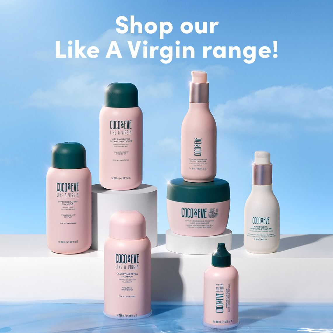 Coco & Eve lifestyle spa shelf conveying indulgent self-care