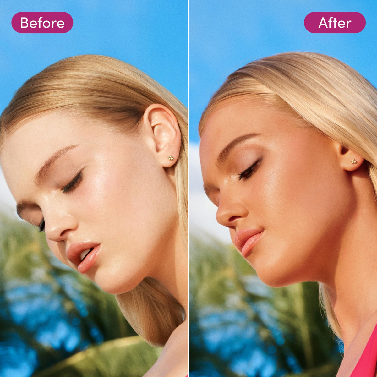 Coco & Eve mist settling on skin showing lightweight texture and quick absorption