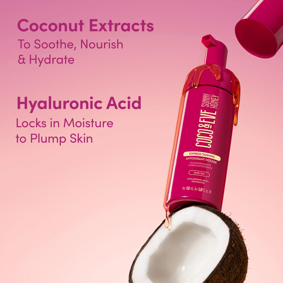 Coco & Eve tinted guide foam on skin demonstrating coverage accuracy