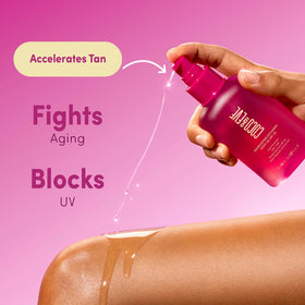 Coco & Eve oil on skin showing luminous, non-greasy finish and glow