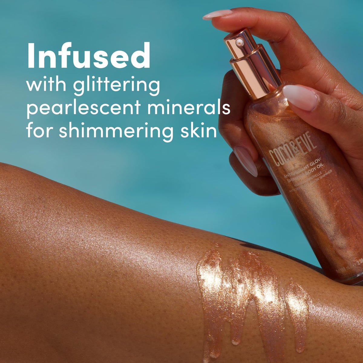 Coco & Eve pearlescent mineral close-up highlighting luminous finish