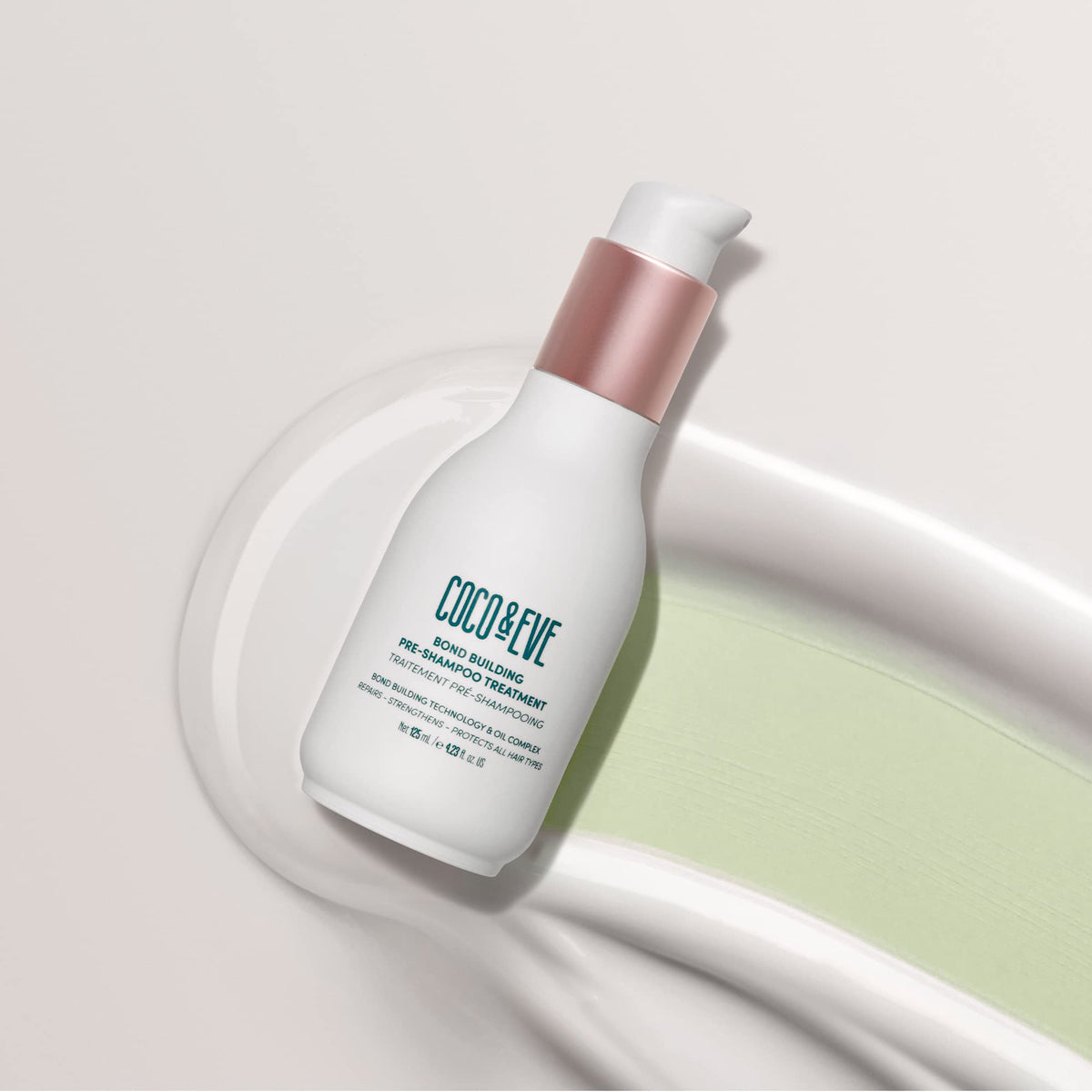 Coco & Eve pump and cap detail highlighting easy-dispense benefit