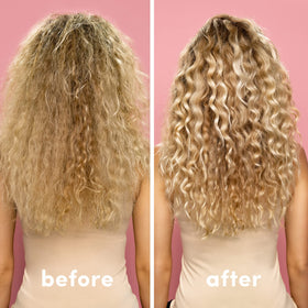 Coco & Eve before and after hair comparison showing improved shine and smoothness