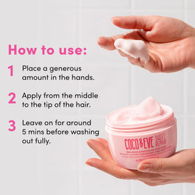 Coco & Eve product label closeup displaying key ingredients and clinical claims