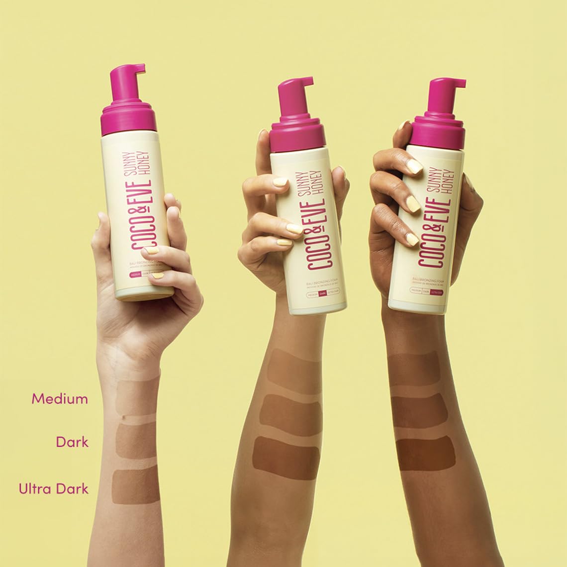 Coco & Eve tanning mitt and kabuki brush detail for flawless application