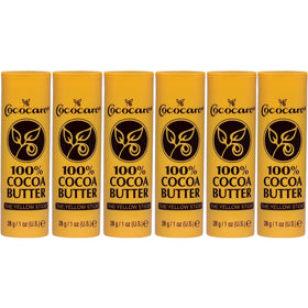 COCOCARE front packaging showing single yellow cocoa butter stick benefits