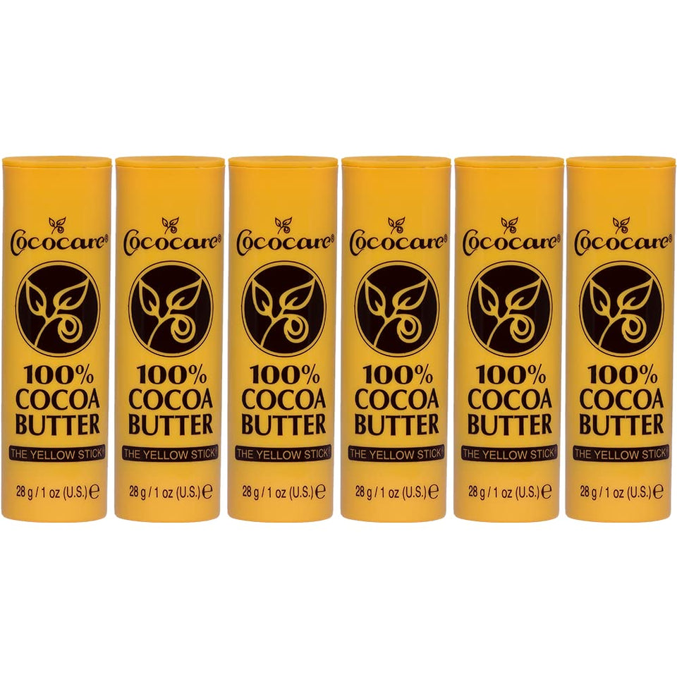 COCOCARE front packaging showing single yellow cocoa butter stick benefits