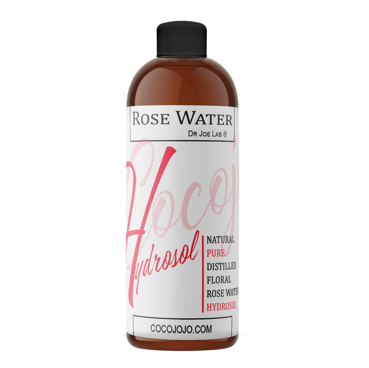 cocojojo front bottle of rose hydrosol showing compact travel-friendly design and hydration