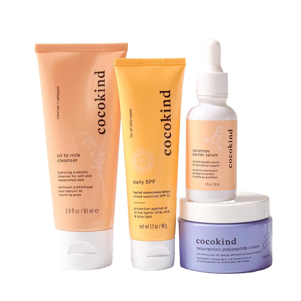 Cocokind bundle front packaging showing all four products and clear benefits