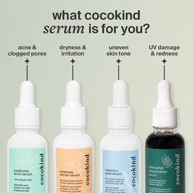 Cocokind serum smoothed on skin patch showing quick absorption