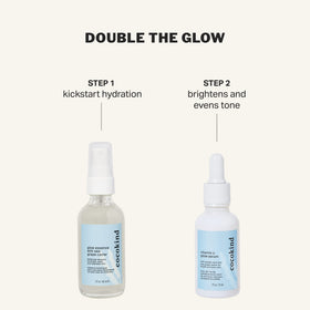 Cocokind mist on bathroom vanity staged to show daily routine hydration and priming benefit