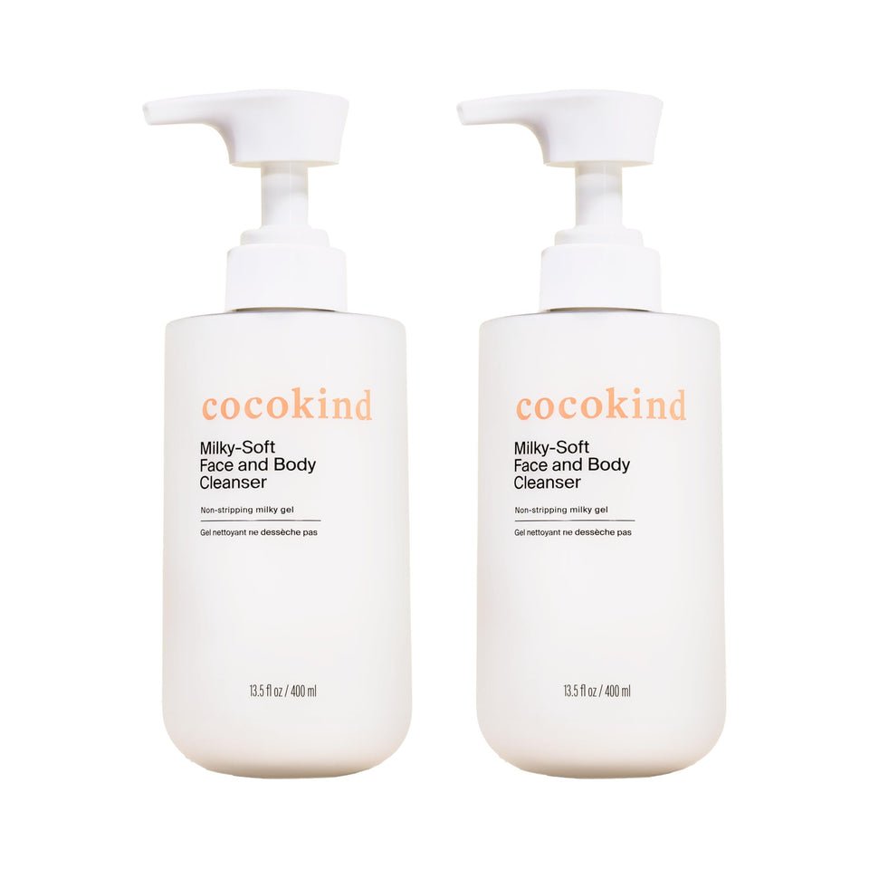 Cocokind front packaging showing label and 13.5 oz bottle, clear product benefits