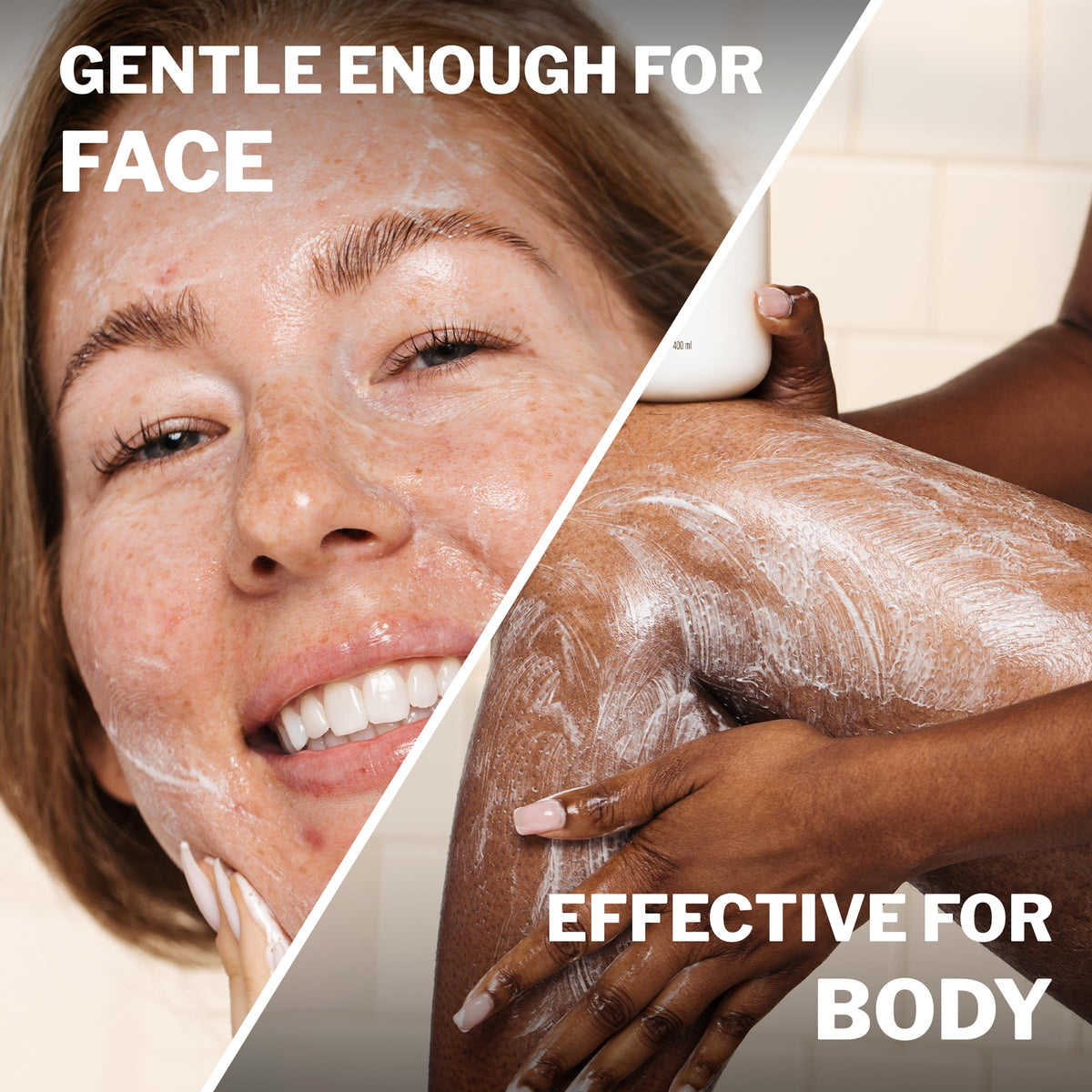 Cocokind creamy foam texture on hand demonstrating gentle lather and hydration