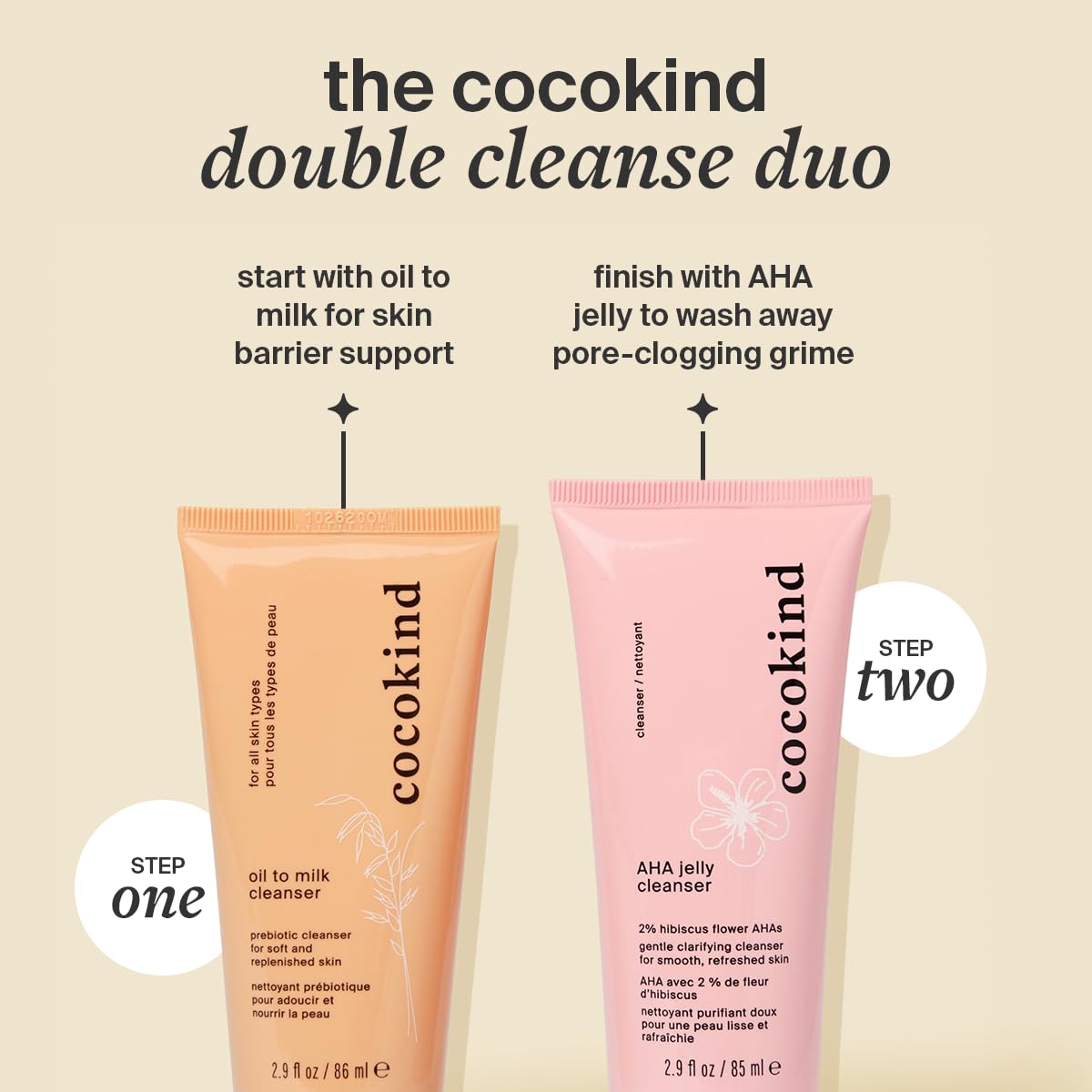 Cocokind ingredients flatlay with oats and oils showing calming nourishment