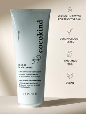 Cocokind cream texture swipe showing lightweight consistency and quick absorption