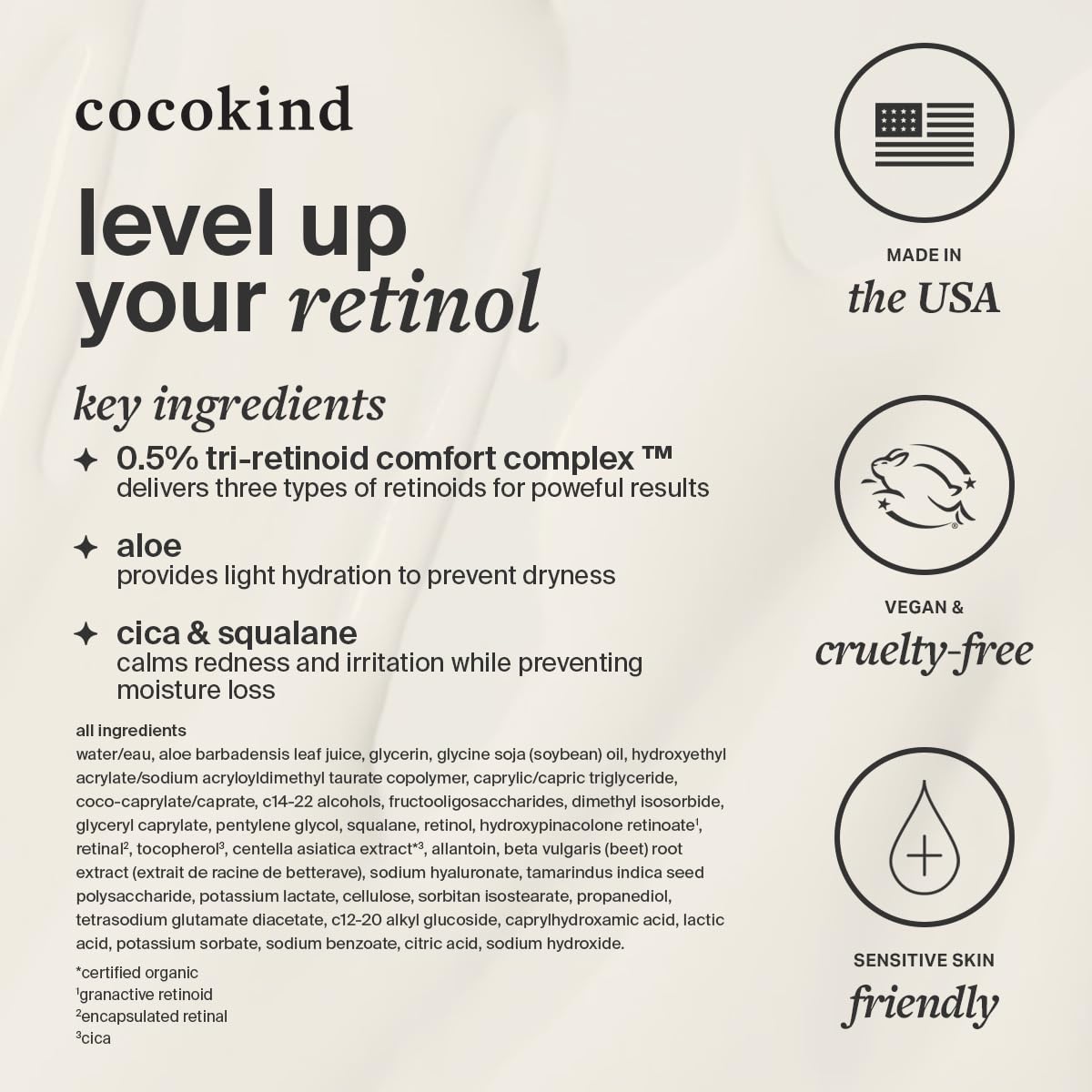 Cocokind in nighttime skincare routine setting promoting gentle retinol results